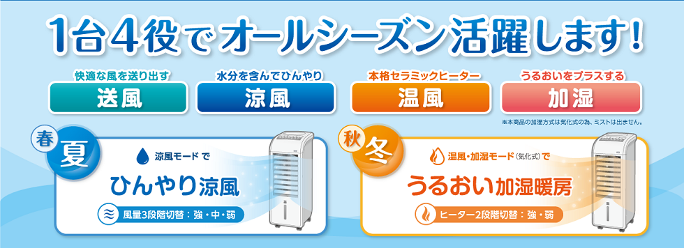 涼しいも暖かいもこれ1台でOK