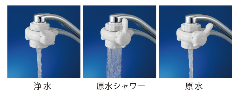 浄水・原水シャワー・原水の切替