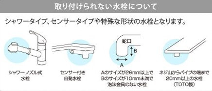 取り付けられない水栓