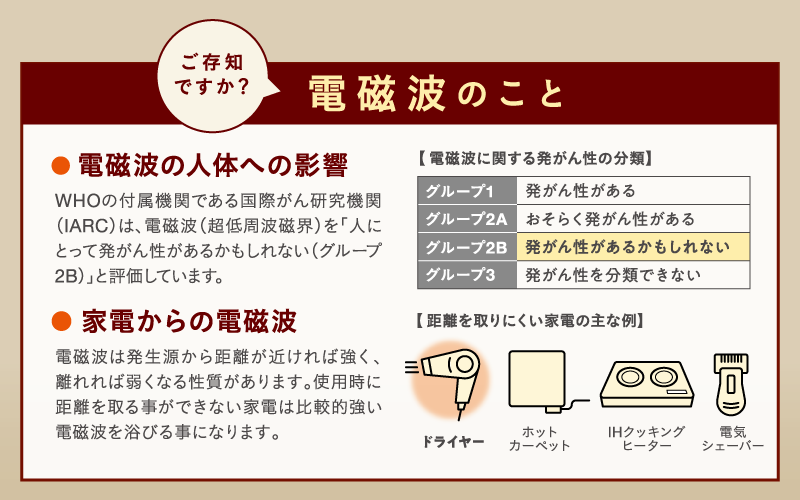 電磁波低減ヘアケアドライヤー